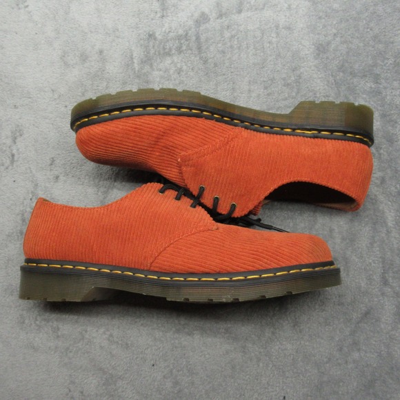 Dr. Martens 1461 Oxford Shoes Mens 13 Orange Corduroy Classic Lace Up Casual EUC - Picture 10 of 16